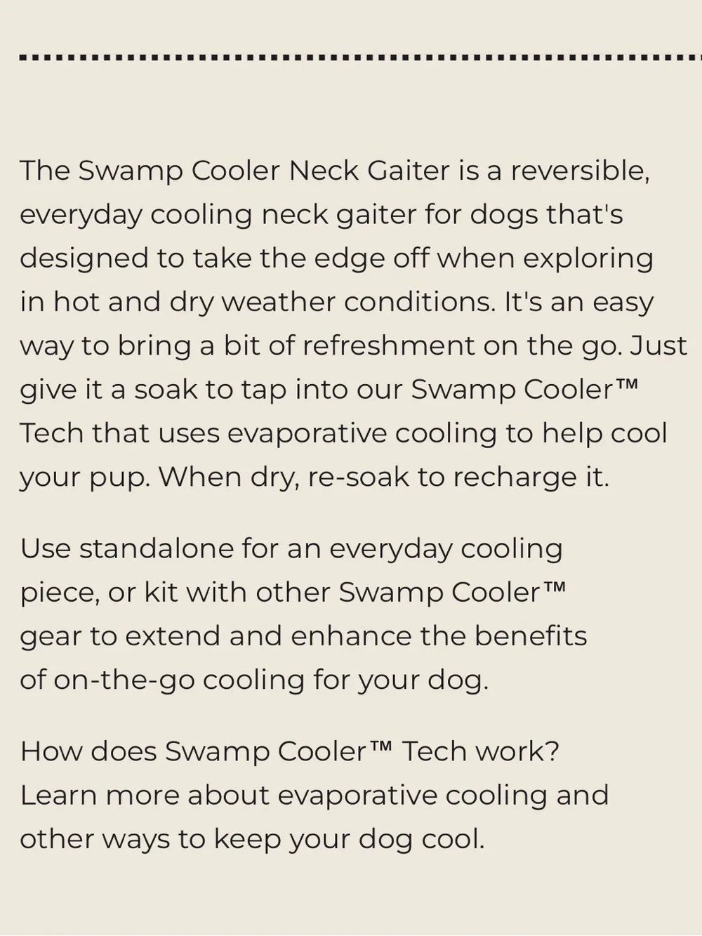 Ruffwear Dog’s Swamp Cooler Cooling Neck Gaiter